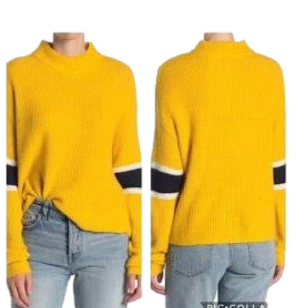 John + Jenn Varsity Stripe Mock Neck Pullover